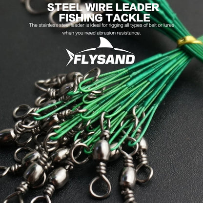 Fishing Wire Leaders Stainless Steel Nylon-Coated Fishing Line Wire Leaders Anti-Bite Fishing Line 20Pcs/Bag