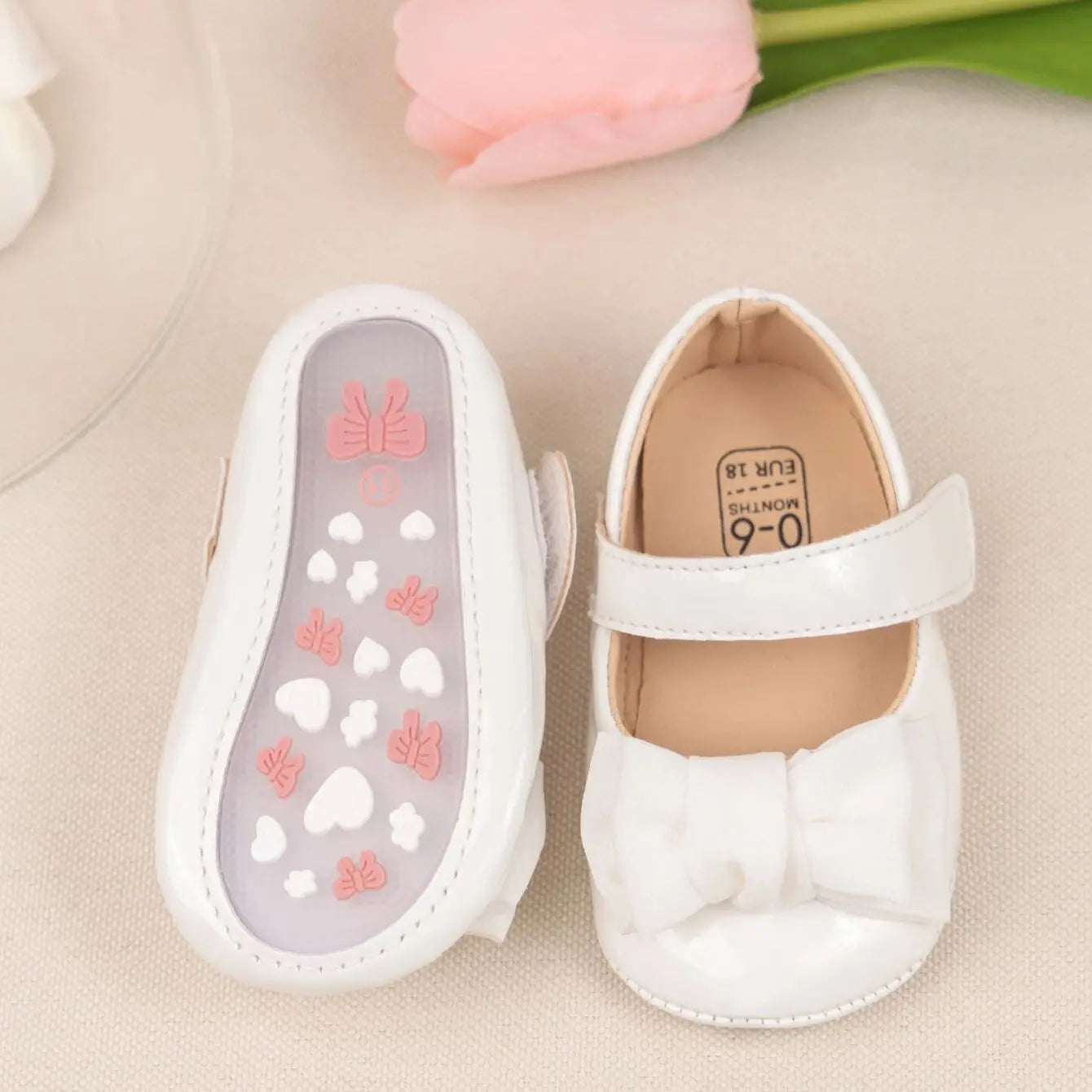 Meckior Sweet Baby Girl Shoes Princess Party Red Bowknot Patent Leather Newborn Infants Girls Shoes Anti Slip Soft Bottom