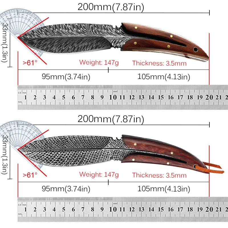 4CR13 Multi-Purpose Kitchen Knife for Fruit, BBQ,Cooking,Stainless Steel Meat Cleaver Boning Knife Chef Knife for Kitchen