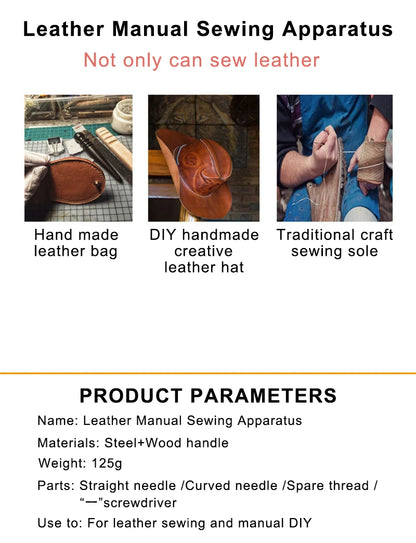 DIY Leather Sewing Awl Thread Kit Manual Sewing Machine Speedy Stitcher Leather Craft Stitching Shoemaker Canvas Repair Tools