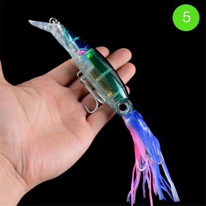 Large Lifelike Octopus Fishing Lure With 2 Treble Hook Luminous Squid Jigs Artificial Simulation Squid Hard Fishing Lure