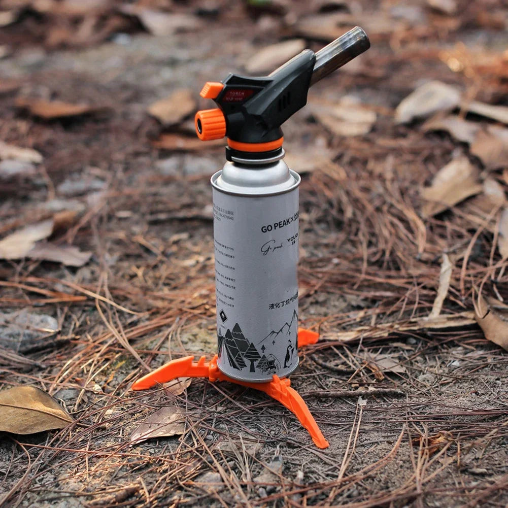 Nylon Gas Canister Stand Foldable Outdoor Gas Tank Bracket Camping Stove Bottle Stand Universal Tripod Folding Canister Stand