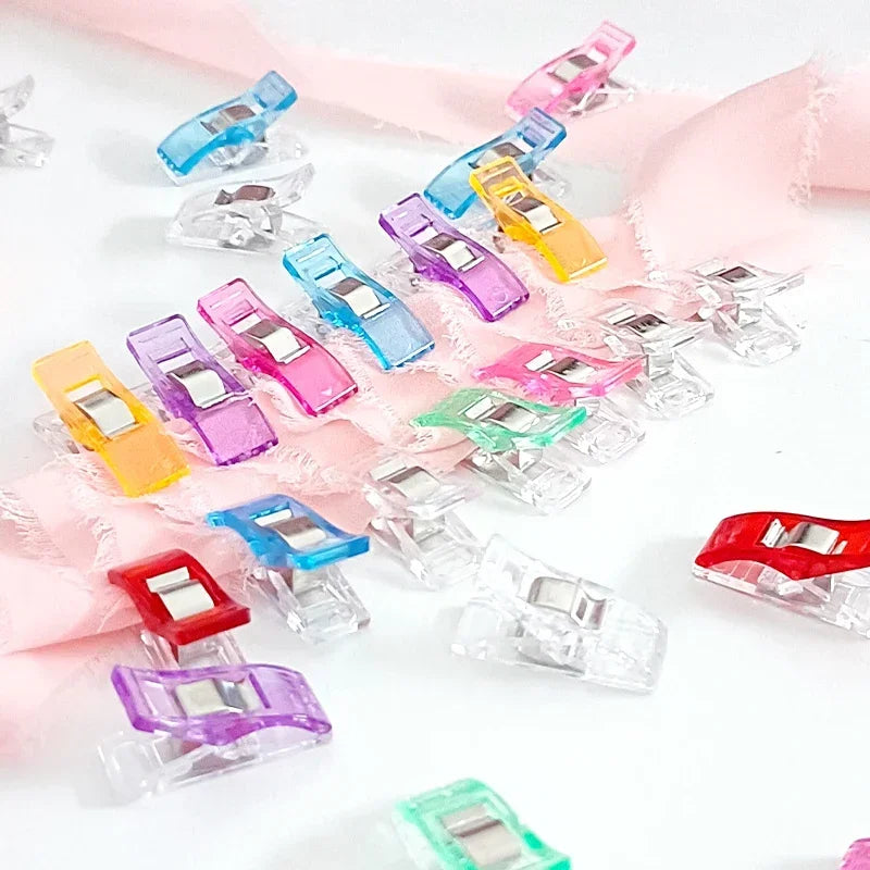 50/20PCS Sewing Clips Plastic Clamps Quilting Crafting Crocheting Knitting Safety Clips Assorted Colors Binding Clips DIY