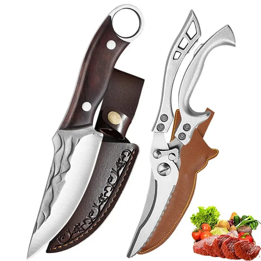 Kitchen Chef Knife 5Cr15 Forged Stainless Steel Bone Chopping Meat Cleaver Vegetables Slicing Butcher Knife Chicken Bone Scissor