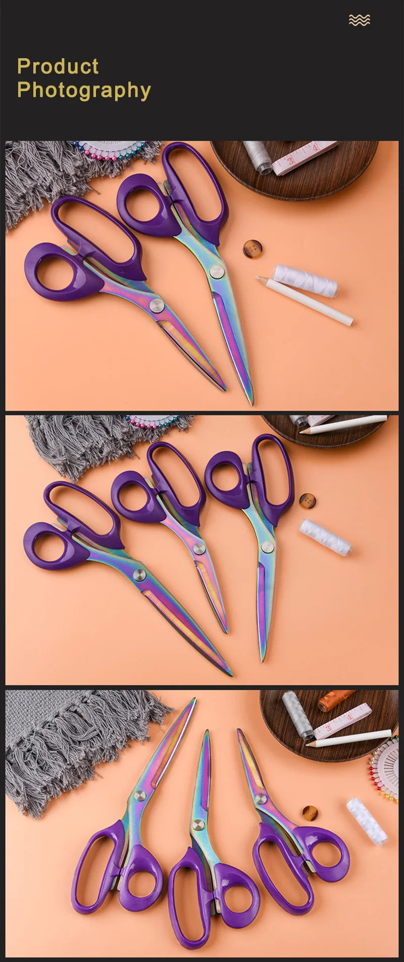 Tailor Scissors Sewing Scissors for Fabric 8/10inch Stainless Steel Scissor Sewing Tool Clothing Cutter Shears DIY Sewing Tools