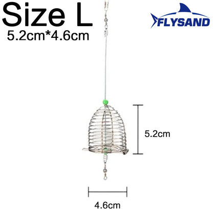 Fishing Cage Fishing Stainless Steel Bait Cage Basket Feeder Holder Fishing Lure Cage 3 Sizes S/M/L Fishing Feeder Cage