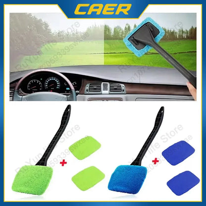 Car Window Cleaner Brush Kit Windshield Cleaning Wash Tools Inside Interior Auto Glass Wiper with Long Handle Car Accessories