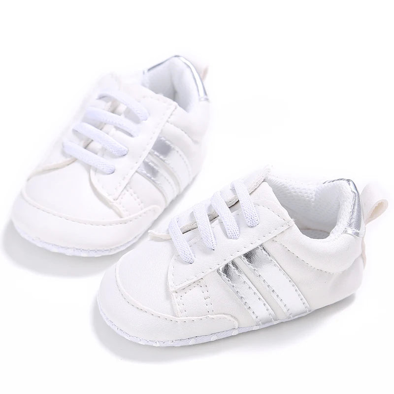 Newborn Baby Shoes Boy Girl Classical Sport Soft Sole PU Leather Multi-Color First Walker Crib Moccasins Casual Sneakers Shoes