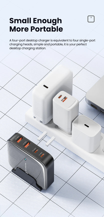 Charger Charging Station Multi Port 67W GaN USB Charger Desktop Type C PD QC Quick Charge For iPhone MacBook Pro Xiaomi