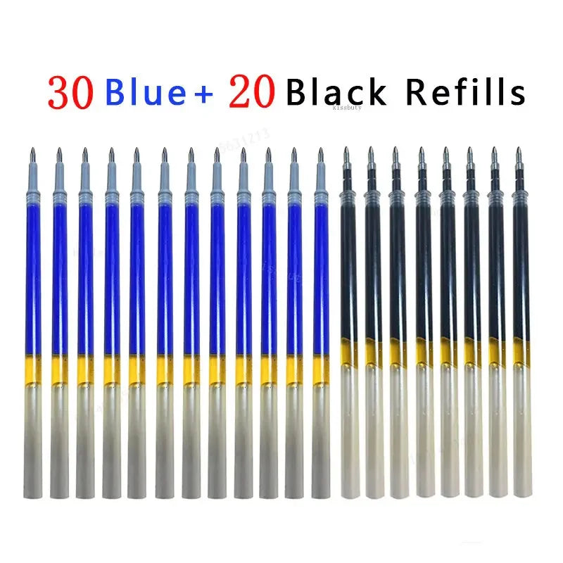 Press Erasable Gel Pen 0.5mm Large Capacity Erasable Refill Replaceable Rods Washable Handle School Office Supplies Stationery