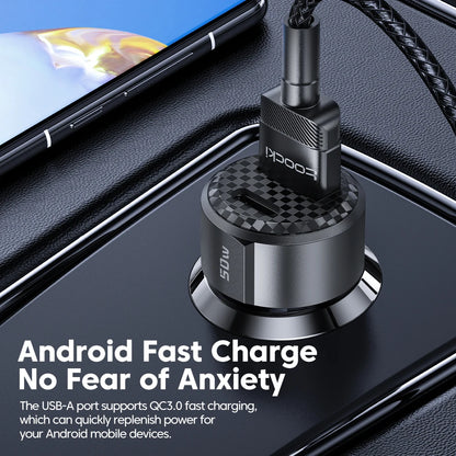 50W QC PD 3.0 Car Charger Quick Charge 4.0 USB Type C Car Fast Charging For iPhone 12 13 14 Huawei Samsung Xiaomi POCO