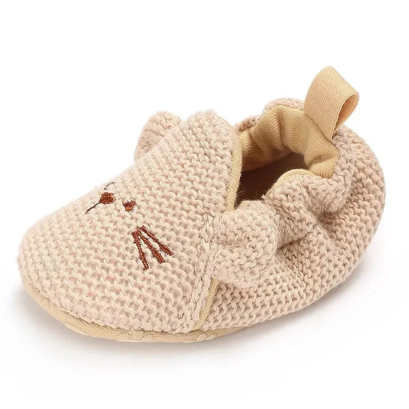 Meckior Baby Slippers Casual Baby Boy Girl Knit Crib Shoes Cartoon Soft Sole Anti-slip Prewalker Reptiles Toddler Baby Shoes