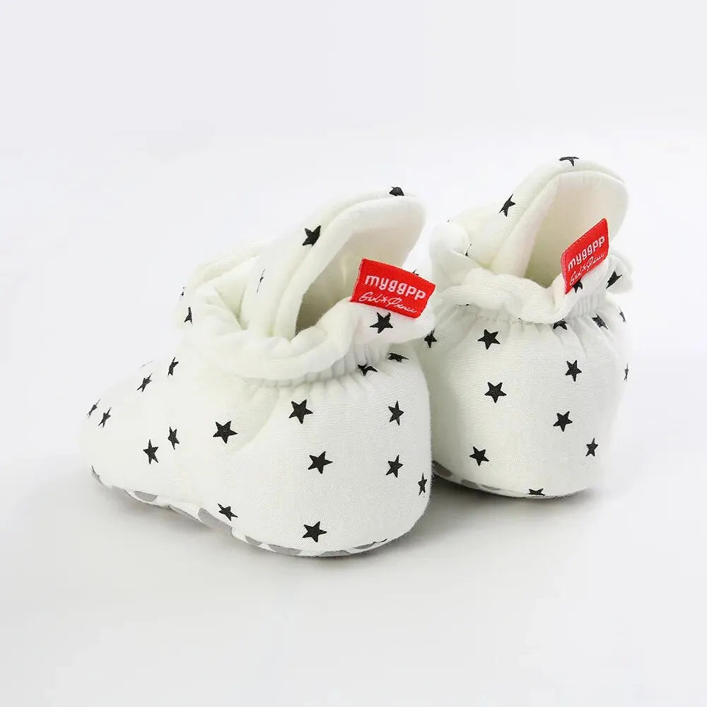 Meckior New Baby Socks Shoes Star Toddler First Walkers Booties Cotton Comfort Soft Anti-slip Warm Infant Baby Boy Girl Shoes