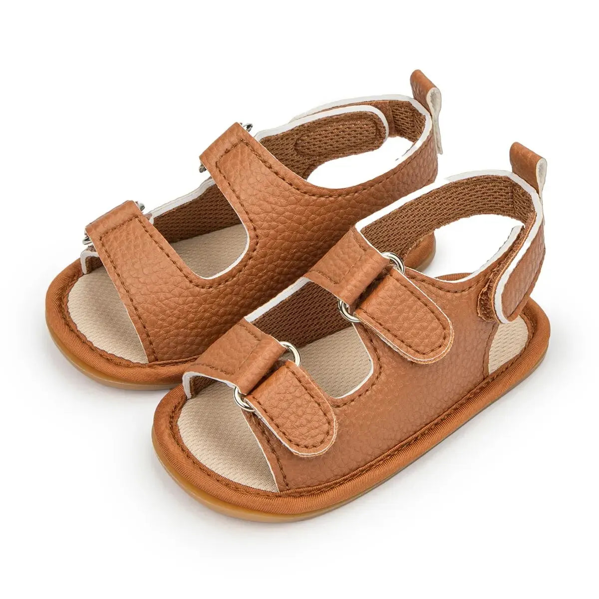 Meckior Summer Baby Sandals Baby Shoes PU Leather Rubber Bottom Sole Anti-Slip Infant First Walker Baby Boy Girl Sandals 0-18M