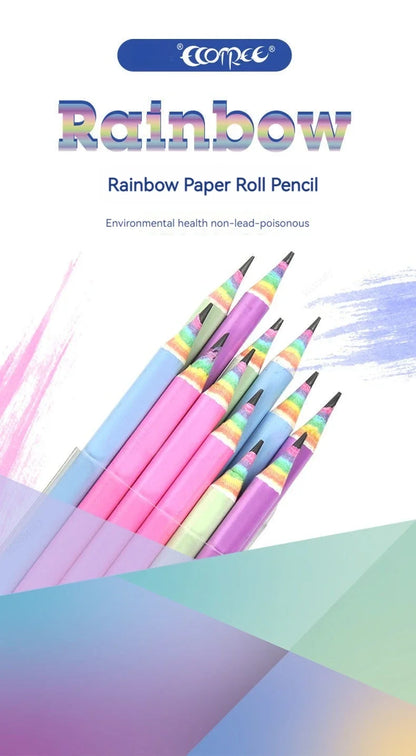 12 Packs Children's rainbow paper HB Pencil Environmentally Friendly Non-toxic Pencils Writing And Painting School Stationery