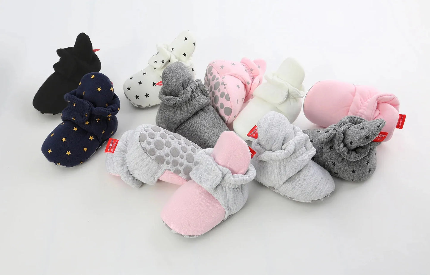 Meckior New Baby Socks Shoes Star Toddler First Walkers Booties Cotton Comfort Soft Anti-slip Warm Infant Baby Boy Girl Shoes