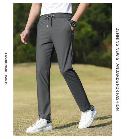 Summer Thin Ice Silk Couple Sports Pants Absorb Sweat Quickly Dry Comfortable and Breathable Men's Casual Sports Pants