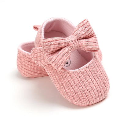 Meckior New Baby Girls Shoes Flower Bow Tie Princess Shoes Non-Slip Toddler First Walker Newborn Infants Girl Shoes Comfortable