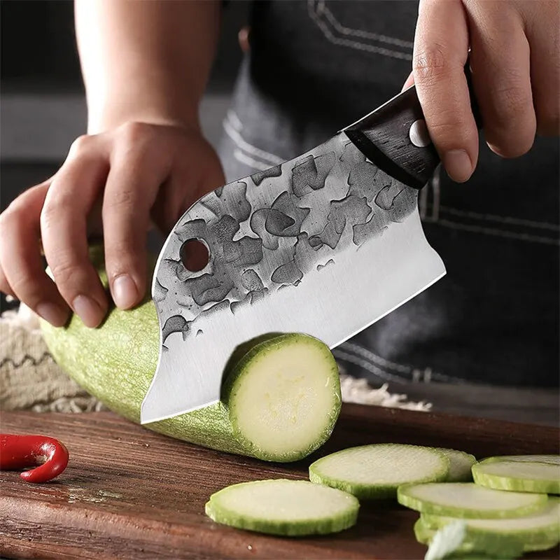 Meat Cleaver Hand Forged Full Tang Kitchen Knife Ultra Sharp Chef Knife Boning Knife Butcher Knife for Kitchen BBQ