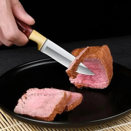 Boning Knife Meat Cleaver Stainless Steel Kitchen Mongolian Hand Meat Knife Roasted Whole Lamb Steak Knife with Knife Cover