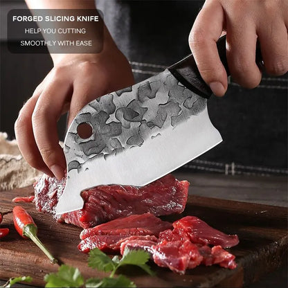 Meat Cleaver Hand Forged Full Tang Kitchen Knife Ultra Sharp Chef Knife Boning Knife Butcher Knife for Kitchen BBQ