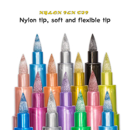 12 Colors Metallic Waterproof Permanent Marker Pens for DIY Epoxy Resin Mold Drawing Supplies Craft Graffiti Marker Pen