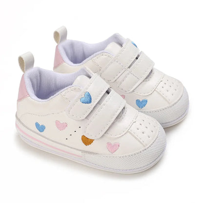 Meckior New Baby Boy Girl Shoes PU Leather Sneakers Rubber Bottom Non-slip Lightweight First Walker Crib Shoes 0-18 Months