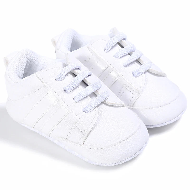 Newborn Baby Shoes Boy Girl Classical Sport Soft Sole PU Leather Multi-Color First Walker Crib Moccasins Casual Sneakers Shoes