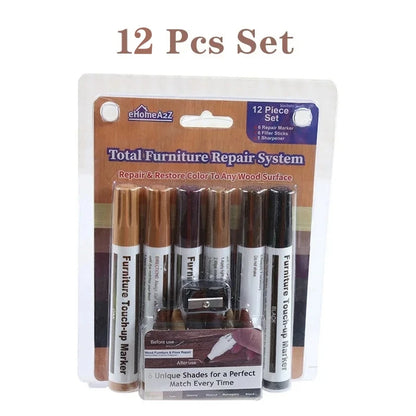 12/17/21Pcs Furniture Touch Up Kit Markers amp Filler Sticks Wood Scratches Restore patch paint pen wood composite repair