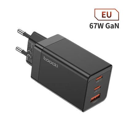 67W GaN USB C Charger 65W Quick Charge QC 4.0 PD 3.0 45W Type C Fast USB Charger For iPhone 16 15 14  Pro Samsung MacBook