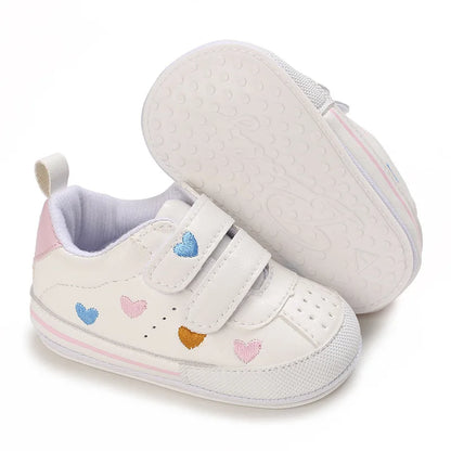 Meckior New Baby Boy Girl Shoes PU Leather Sneakers Rubber Bottom Non-slip Lightweight First Walker Crib Shoes 0-18 Months