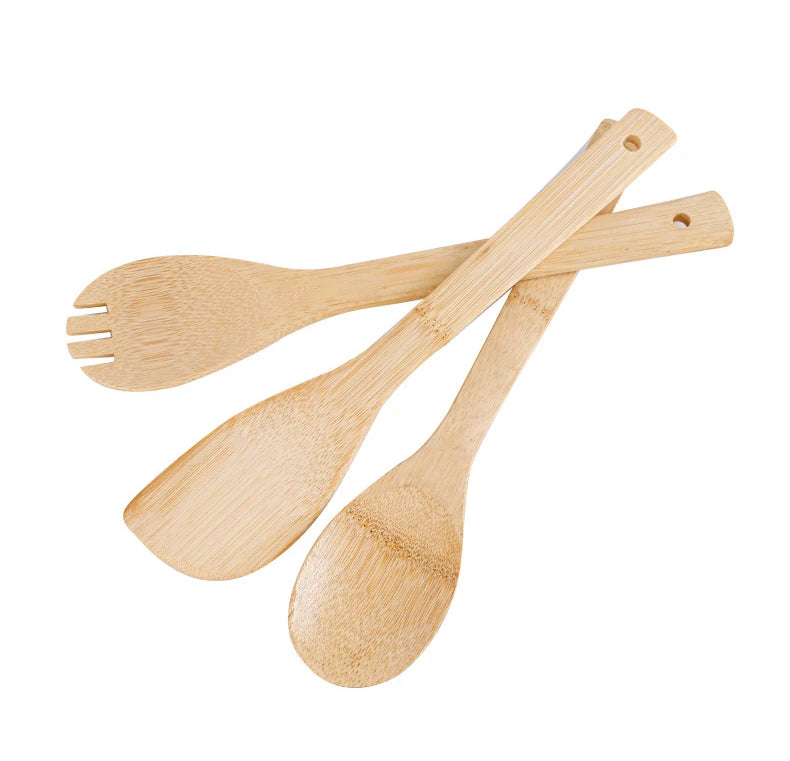 Alishan Cookware Set Bamboo Spatula Spoon Wholesale Non-stick Frying Pan Spatula Bamboo Spatula Cookware Laser