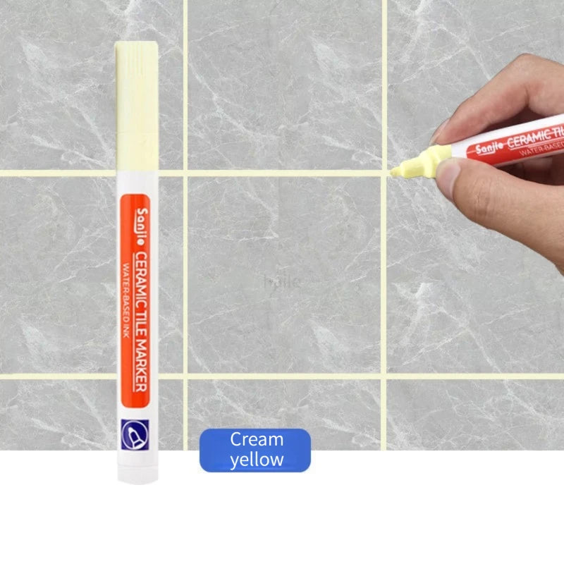 Waterproof White Grout Tile Pen Wall Grout Restorer Marker Pen for Bathroom Wall Floor Decontamination Seam Repair Pens