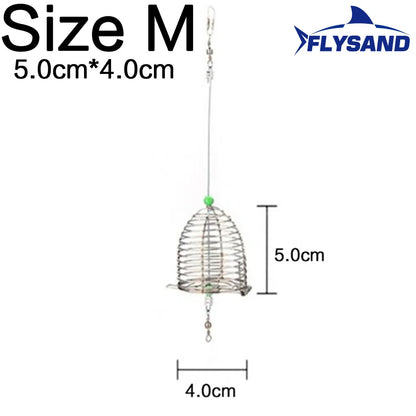 Fishing Cage Fishing Stainless Steel Bait Cage Basket Feeder Holder Fishing Lure Cage 3 Sizes S/M/L Fishing Feeder Cage