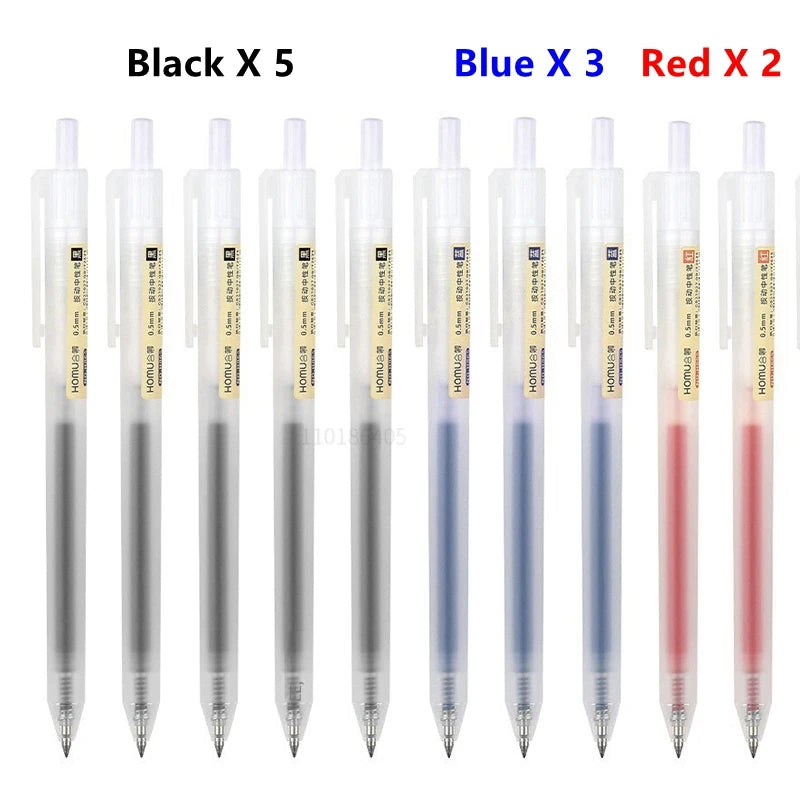 6/10Pcs 0.5mm Retractable Gel Pens Set Black/blue Ink Ballpoint Writing Office Business Signature School Supplies Stationery