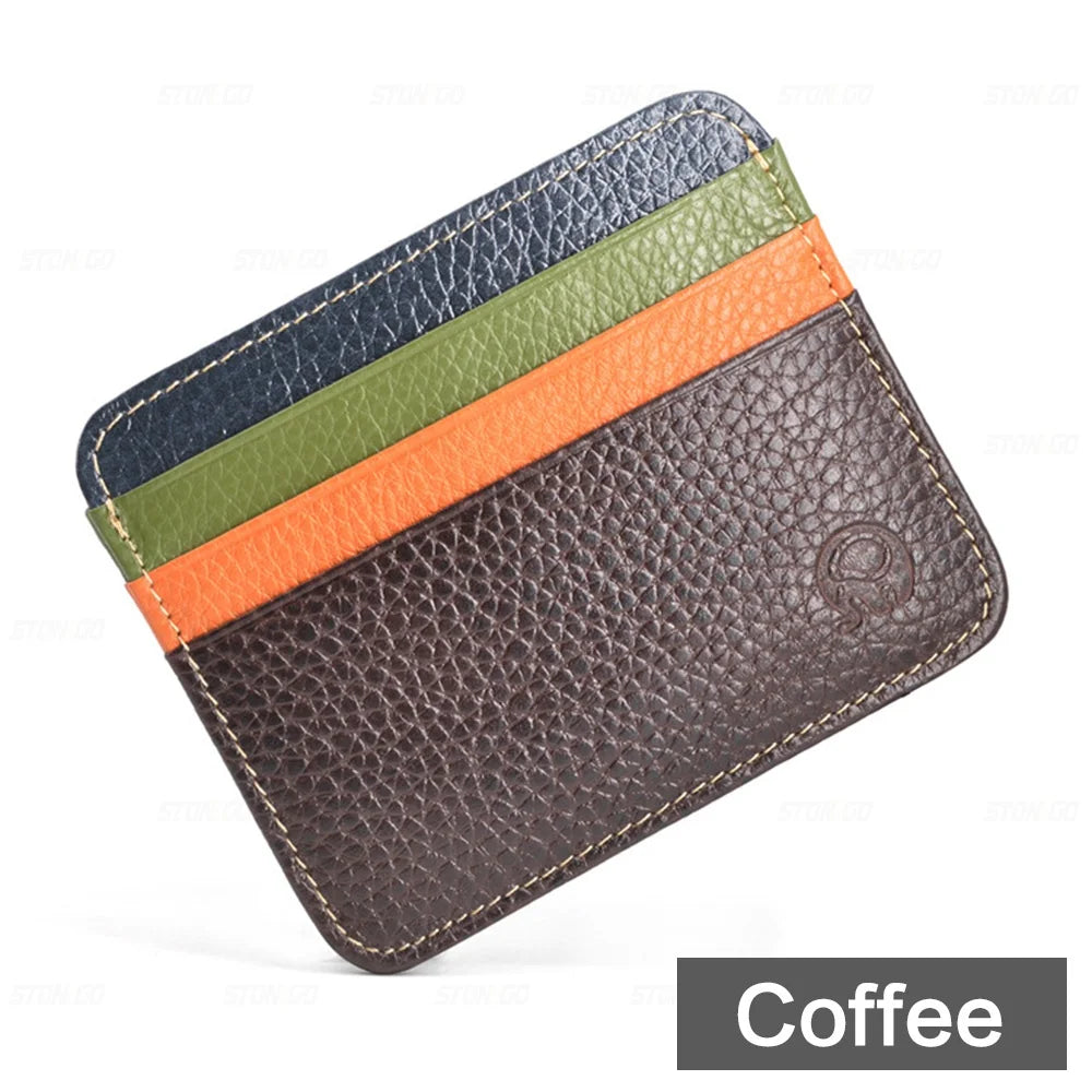 Small Mini Lizard Pattern PU Leather Business ID Card Holder - Stonego Wallet Case for Men & Women with ID Windo