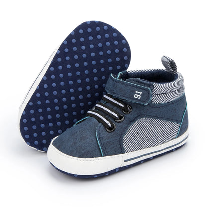 Meckior Baby Boy High-top Sneakers Newborn Infant Toddler Baby Casual Shoes Cotton Sole Anti-slip First Walkers Baby Girls Shoes