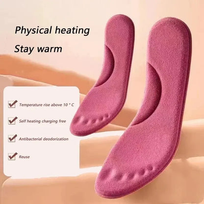 2Pairs Self Heating Insoles Thermostatic Thermal Insole Massage Memory Foam Arch Support Shoe Pad Heated Pads Winter Men Women