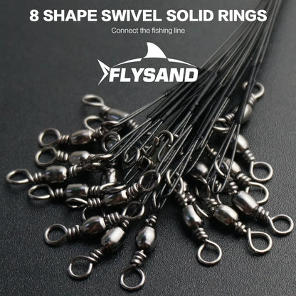 Fishing Wire Leaders Stainless Steel Nylon-Coated Fishing Line Wire Leaders Anti-Bite Fishing Line 20Pcs/Bag