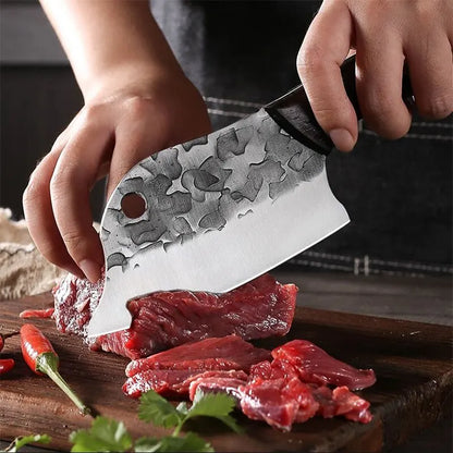 Meat Cleaver Hand Forged Full Tang Kitchen Knife Ultra Sharp Chef Knife Boning Knife Butcher Knife for Kitchen BBQ