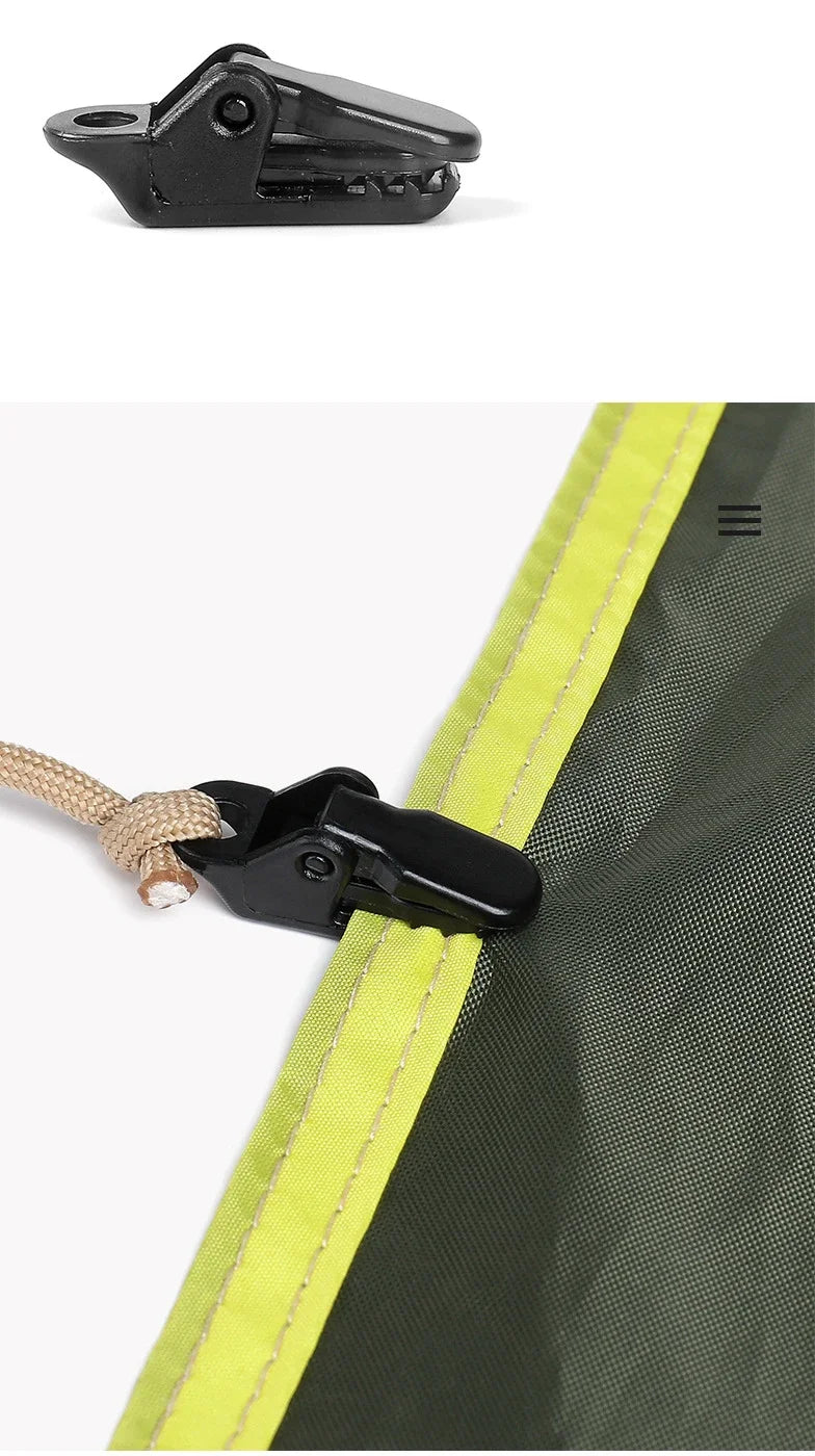 10Pcs Outdoor Tarpaulin Clips Camping Tents Awning Wind Rope Clamp Equipment Plastic Clip Buckle Fixed Jaw Grip Hook Accesorios