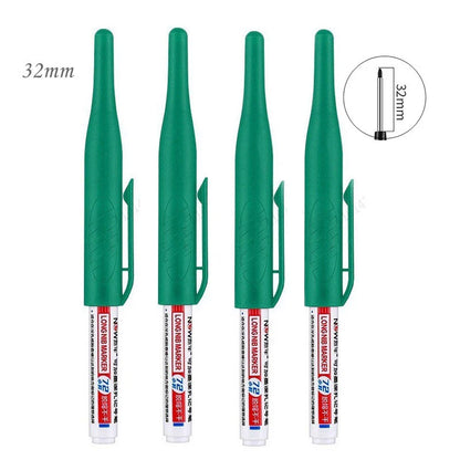 4/5Pcs 20+32mm Deep Hole Marker Pens Bathroom Waterproof Bathroom Woodworking Decoration Multi-purpose Long Head Oil Markers Pen