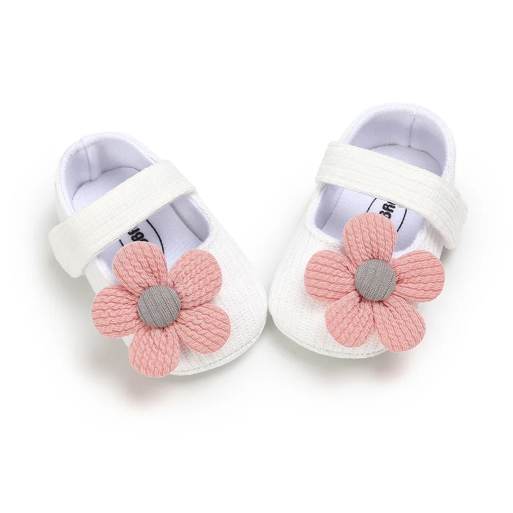 Meckior New Baby Girls Shoes Flower Bow Tie Princess Shoes Non-Slip Toddler First Walker Newborn Infants Girl Shoes Comfortable