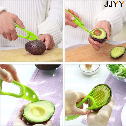 3 in 1 Avocado Slicer Shea Corer Butter Fruit Peeler Cutter Pulp Separator Plastic Knife Kitchen Vegetable Tools