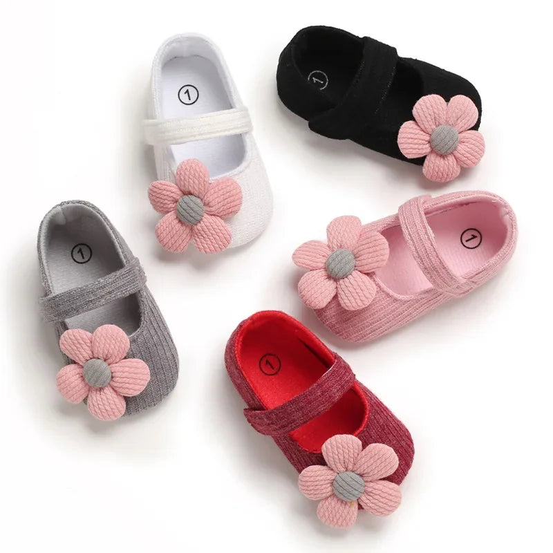 Meckior New Baby Girls Shoes Flower Bow Tie Princess Shoes Non-Slip Toddler First Walker Newborn Infants Girl Shoes Comfortable