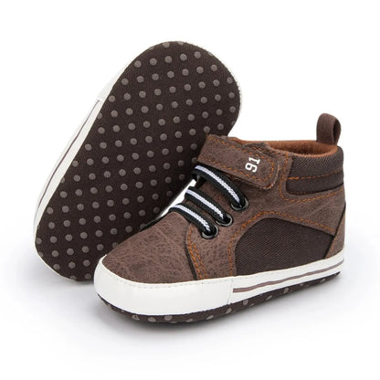 Meckior Baby Boy High-top Sneakers Newborn Infant Toddler Baby Casual Shoes Cotton Sole Anti-slip First Walkers Baby Girls Shoes