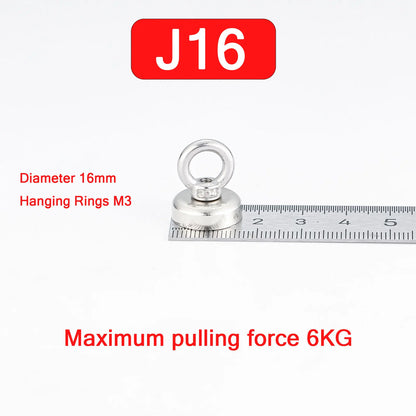 Super Strong Neodymium Fishing Magnet Hook N52 Heavy Duty Rare Earth Magnet With Countersunk Hole Eyebolt 16-90mm Salvage Magnet