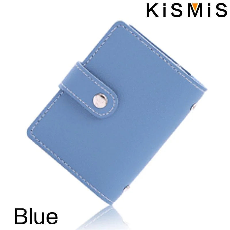 1PC Women Men Leather 26 Slots ID Credit Card Holders RFID Blocking Wallet Case Pocket Bag