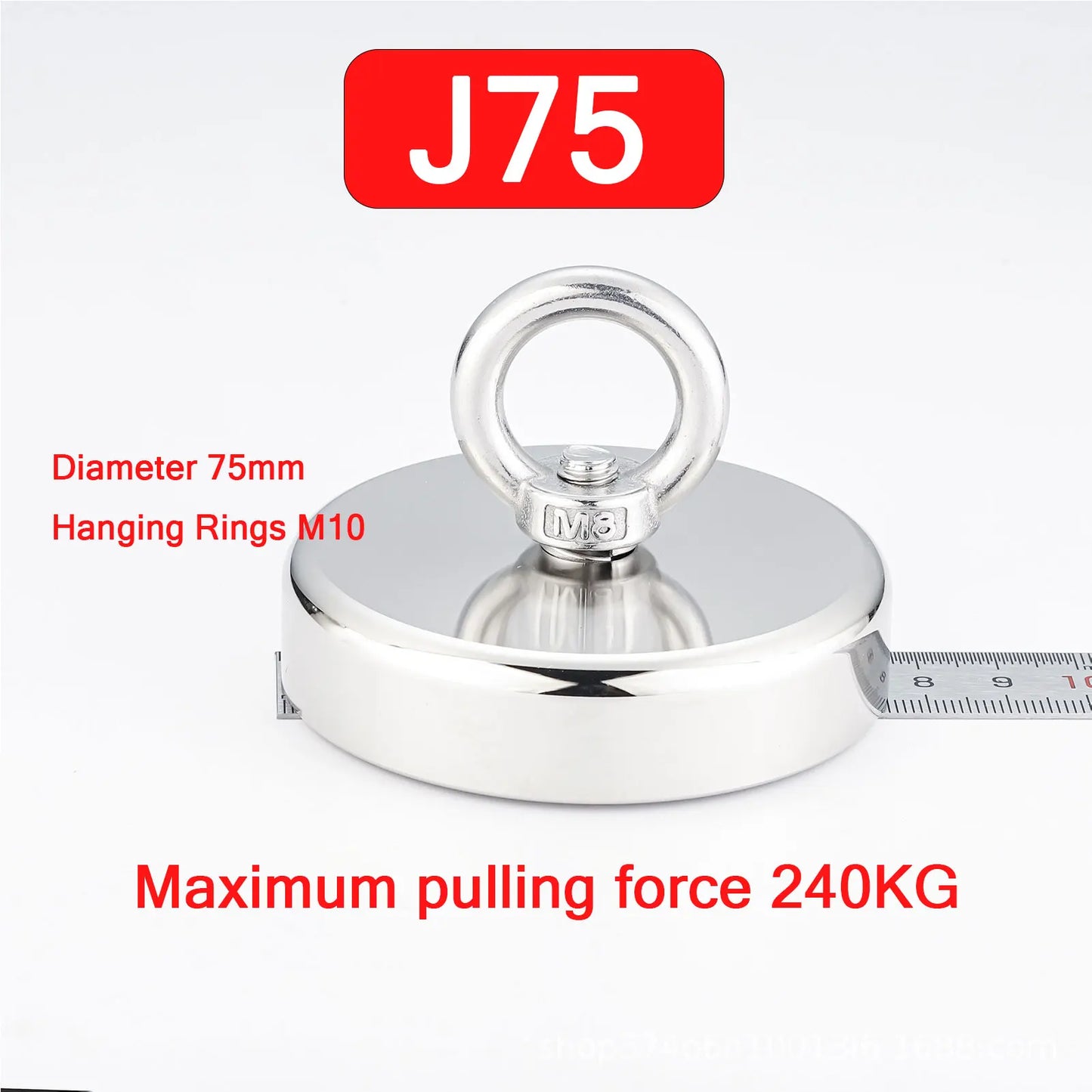 Super Strong Neodymium Fishing Magnet Hook N52 Heavy Duty Rare Earth Magnet With Countersunk Hole Eyebolt 16-90mm Salvage Magnet