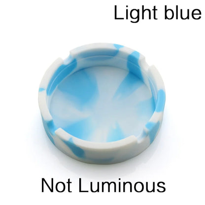 Luminous/Colorful Silicone Gel Ashtray Light Circular Ashtray Fluorescent Smoke Convenient Cigarette Case Drop Creative Ashtrays